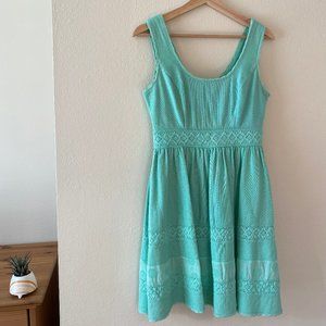Jessica Simpson - mint green fit-and-flare crochet cotton dress